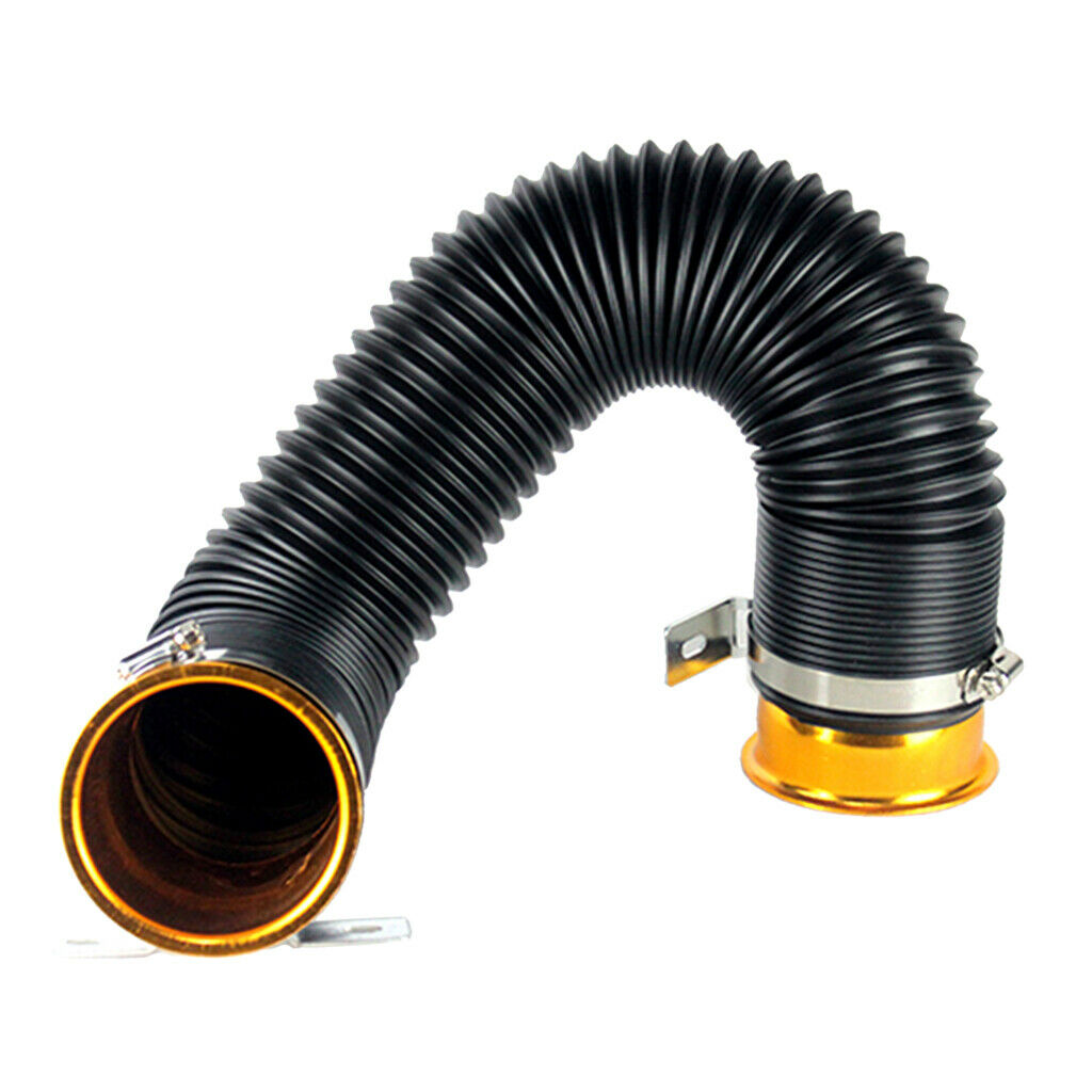 3inch Global Flexible Cold Air Intake Pipe Inlet Hose Tube Duct Inlet Golden