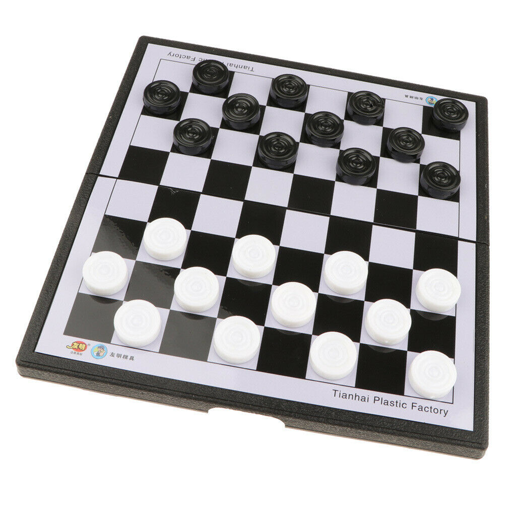 Chess Game Set, Checkers Game Board Foldable International Draught Chess Game