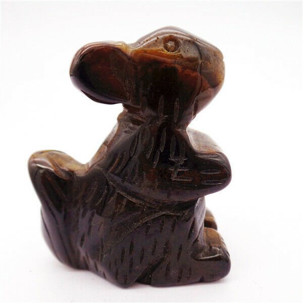 50x40x24mm Squirrel Decoration Natural Tiger Eye Gem Carved Statue Decor HH8071