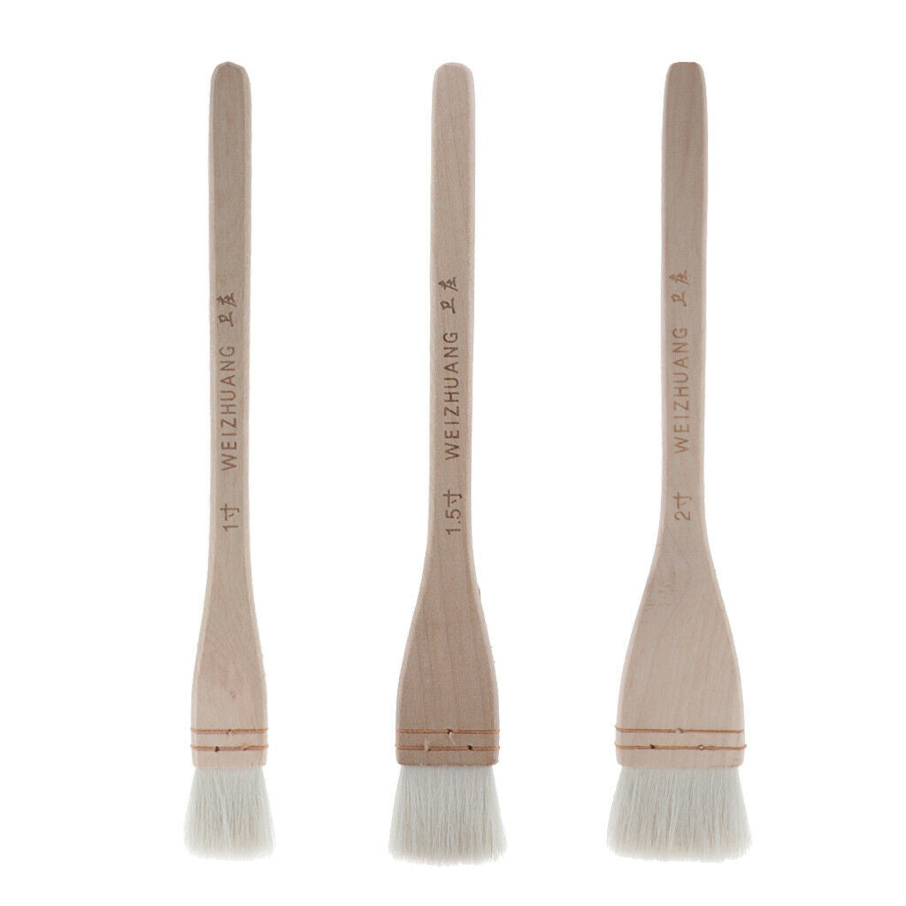 3Sets Professional Brushes Flat Pointed Drawing Brushes for Oil Painting