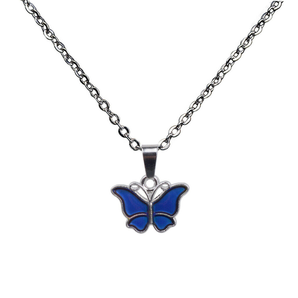 Mini Butterfly Sensitive Mood Color Change Necklace Women Jewelry Gift