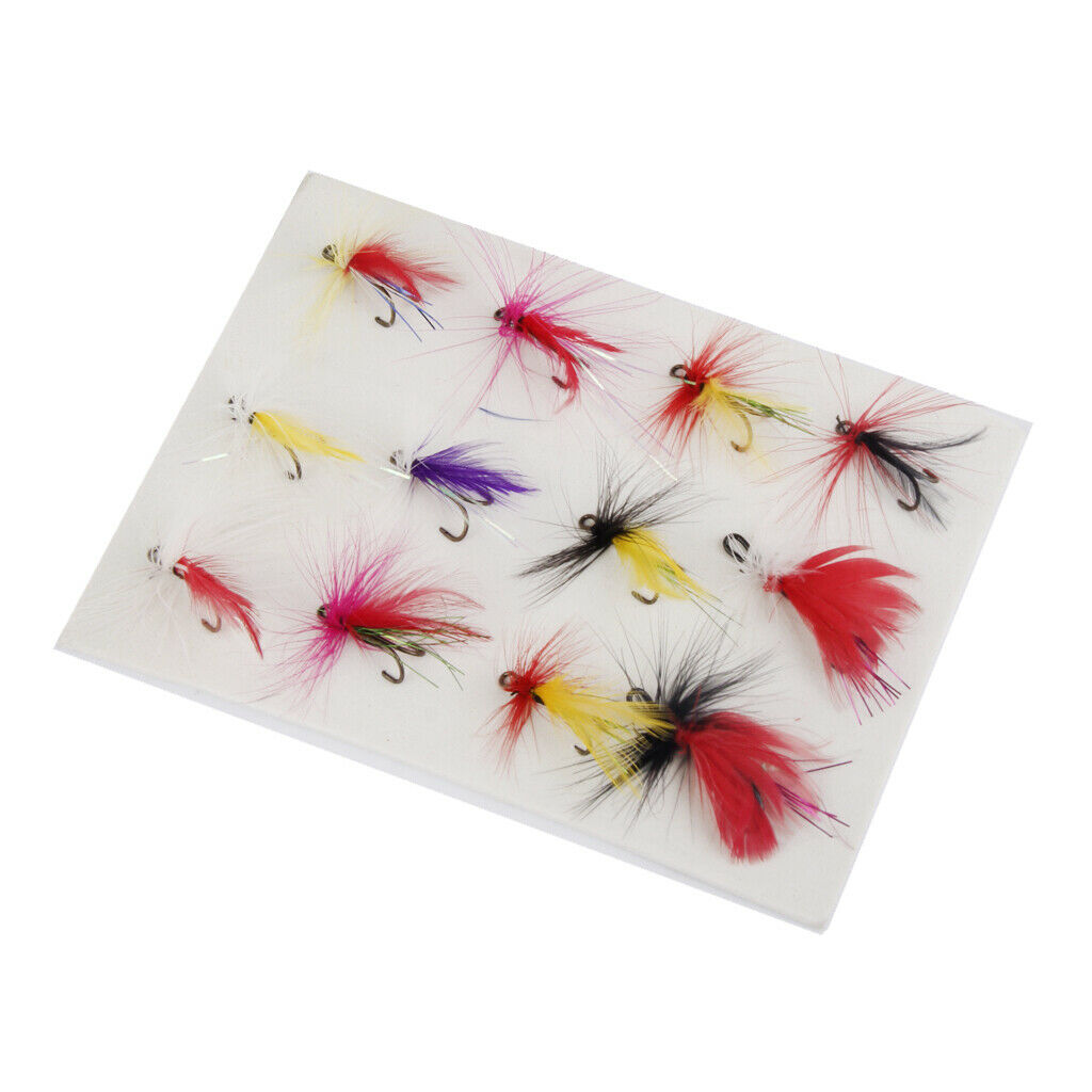 12pcs Lures with Feathers Double Fish Hooks Crank Bait Minnow Popper