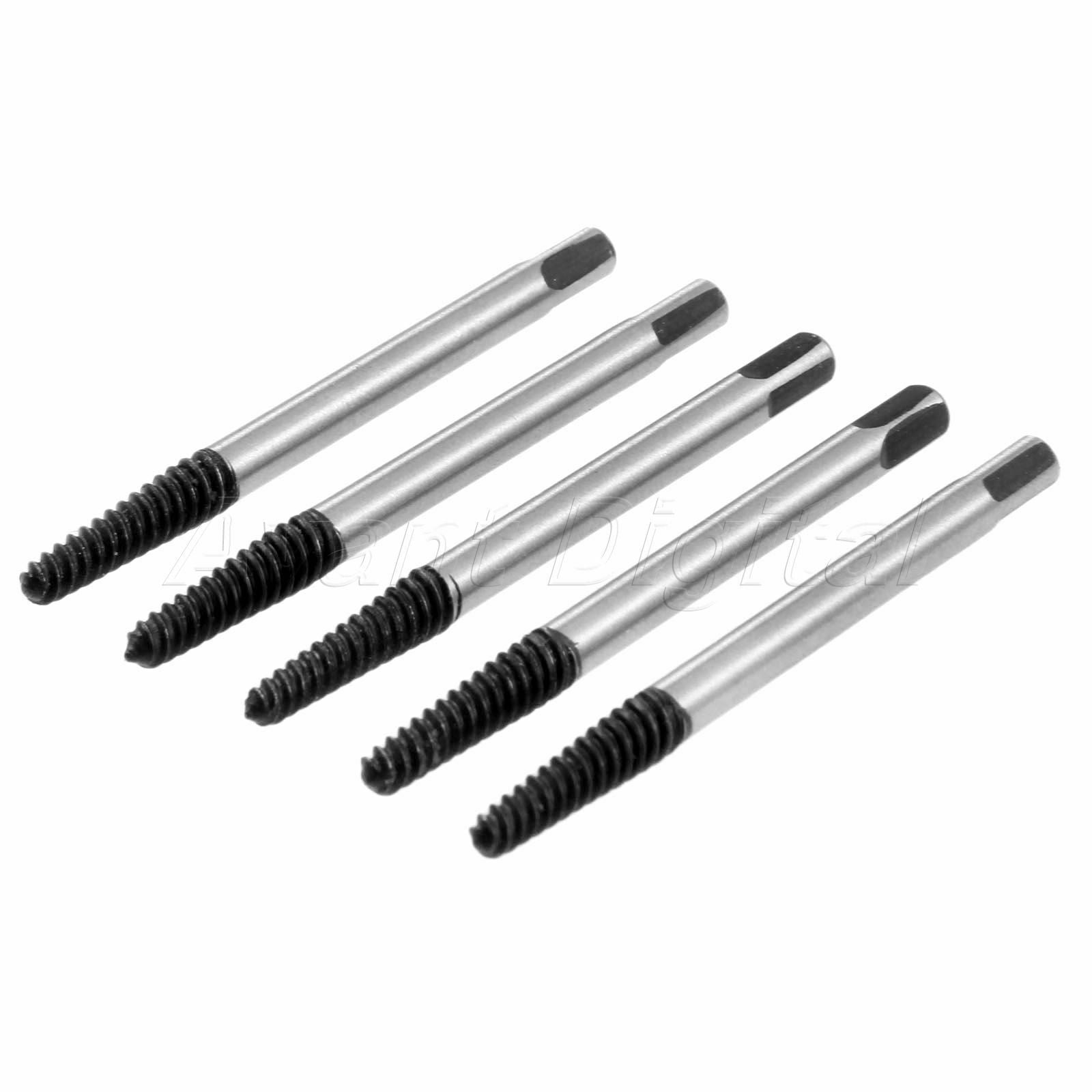 5pcs 3mm-4mm Easy Out Broken Bolt Stud Damage Screw Remover Extractor Drill Bits