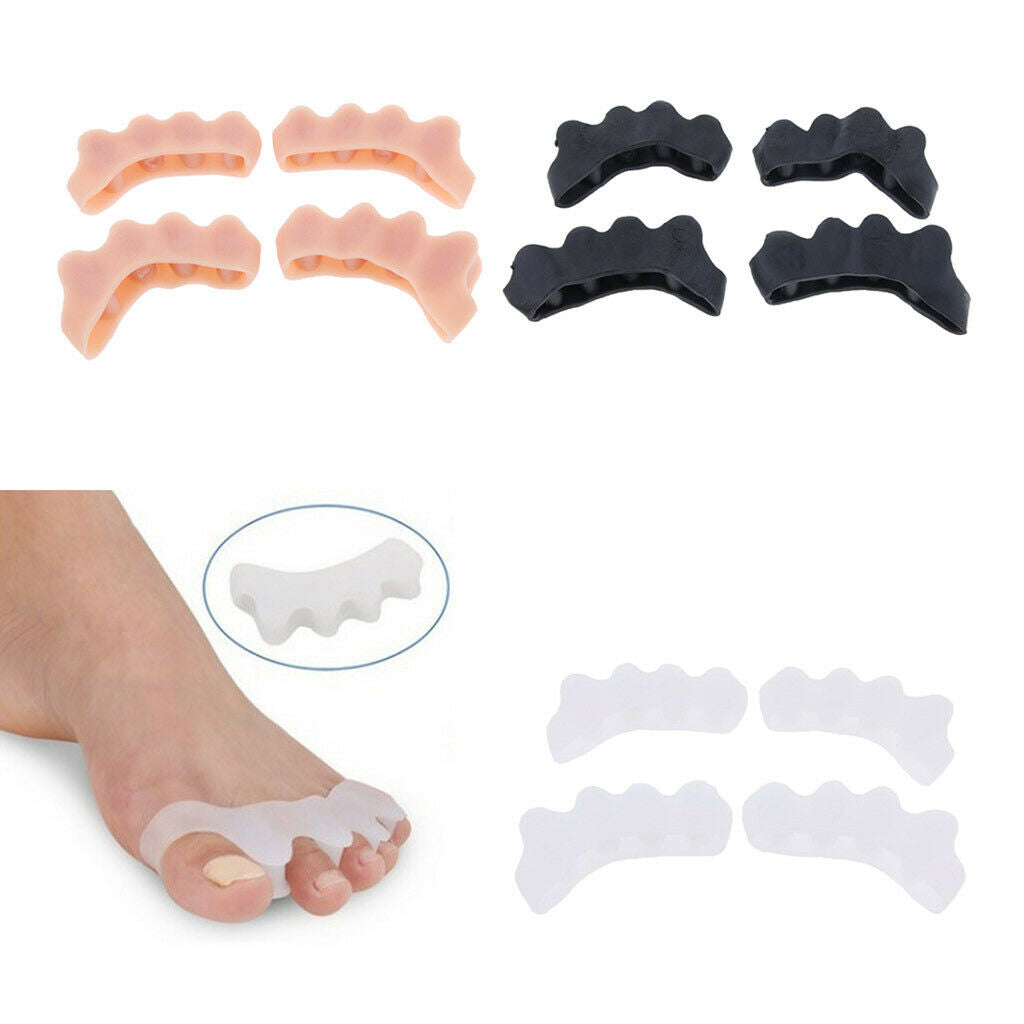 6Pairs Silicone Toe Stretchers Separators Bunion Protectors Men Women White