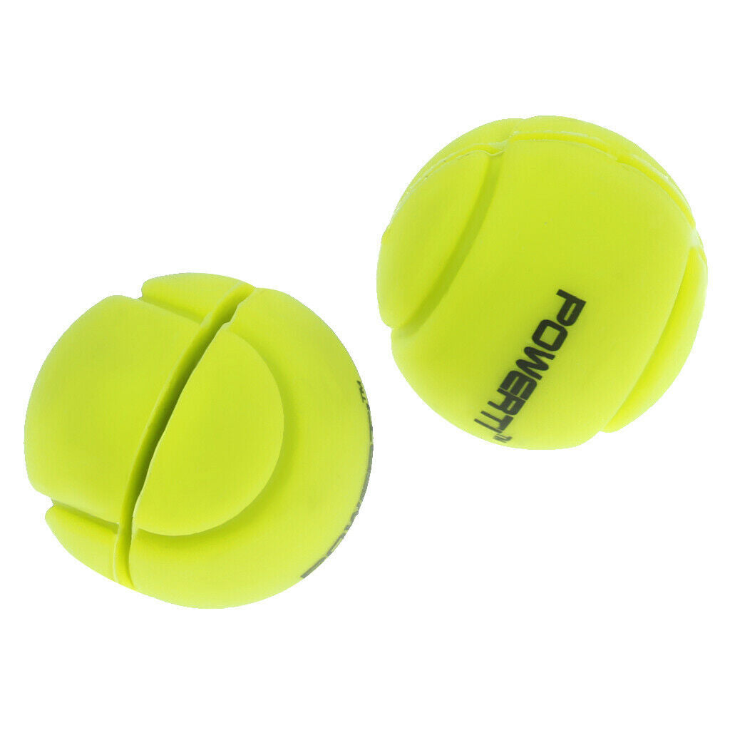 2Pcs Tennis Racquet Shock Absorber Vibration Dampeners Damping Balls Yellow