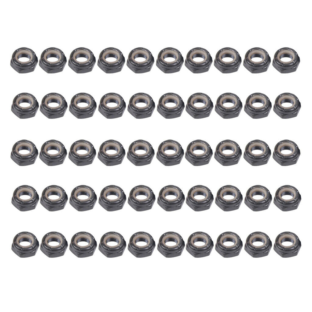 50 Pieces Skateboard Longboard Trucks Wheels Replacement Axle Nuts Hardware