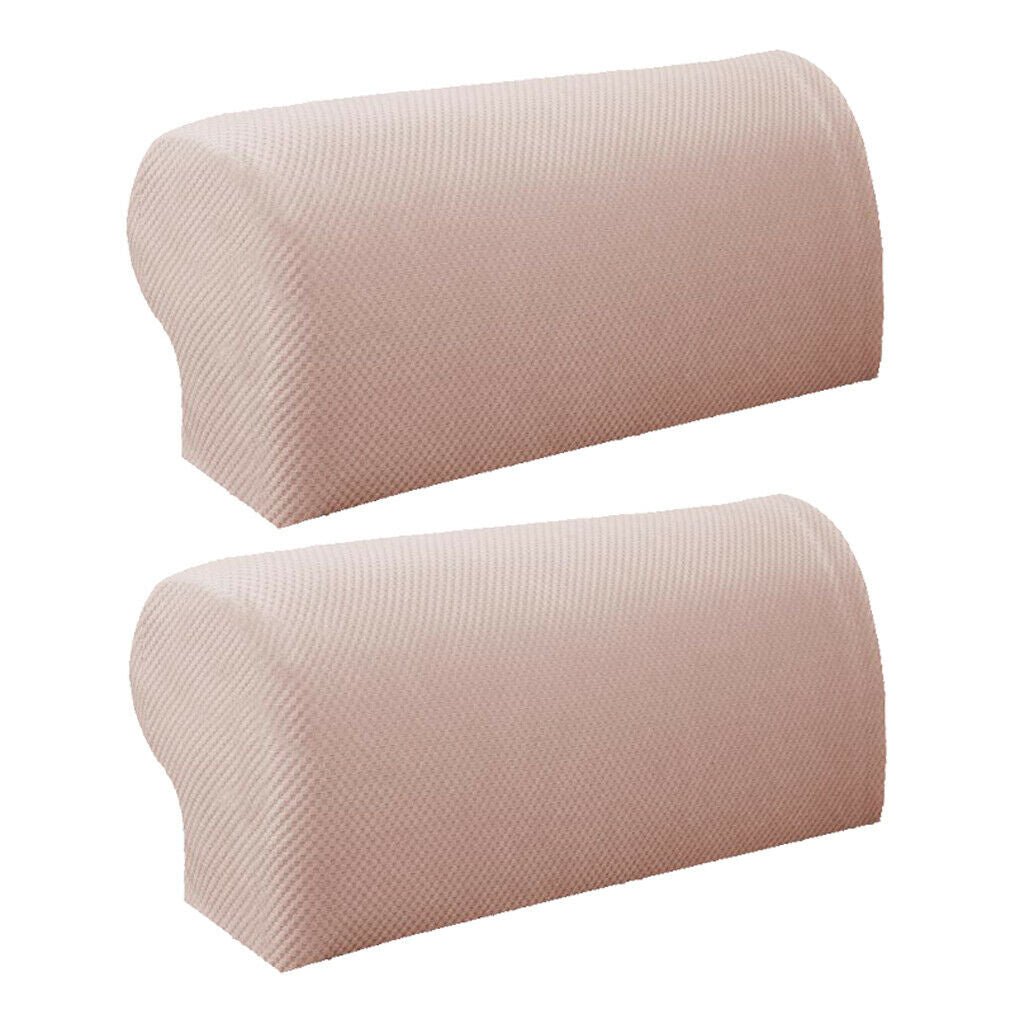 2 Pairs Thickened  Furniture Sofa Armrest Covers Protectors with Flannel Checked