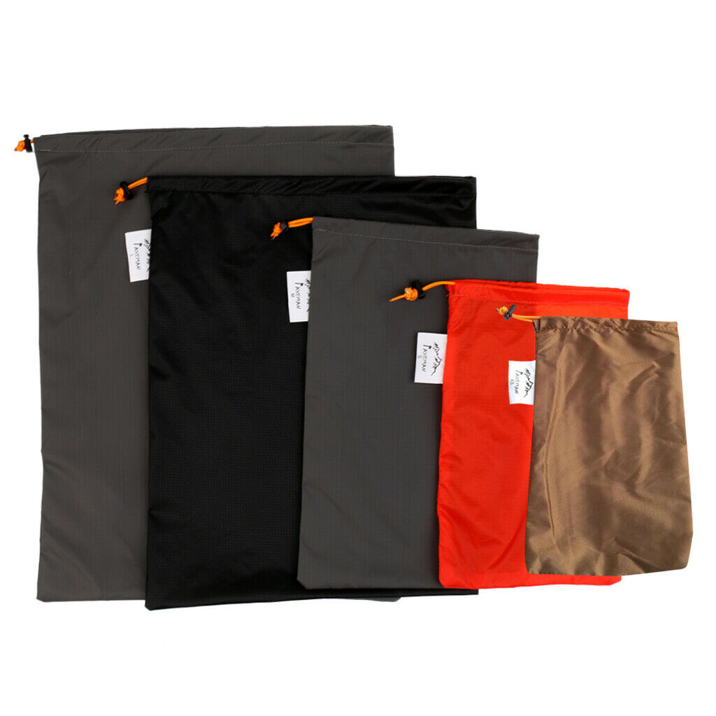 5pcs/set Stuff Sack Clothes Storage Bag for Camping, Hiking, Fishing, Biking,