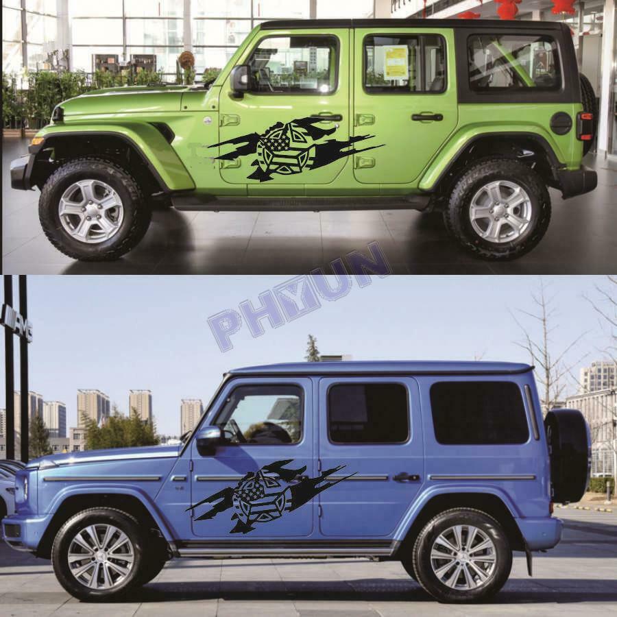 168X65cm Car Truck Stickers Decals Black Military Star Look Waterproof Universal
