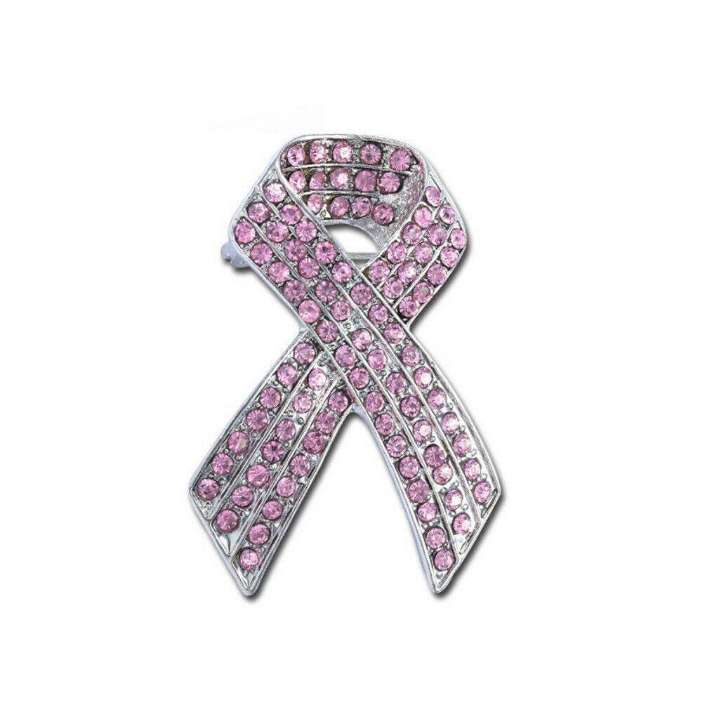 Bow Knot Style Pink Crystal Ribbon Brooch Pin Women/Men Corsage Jewelry Gift