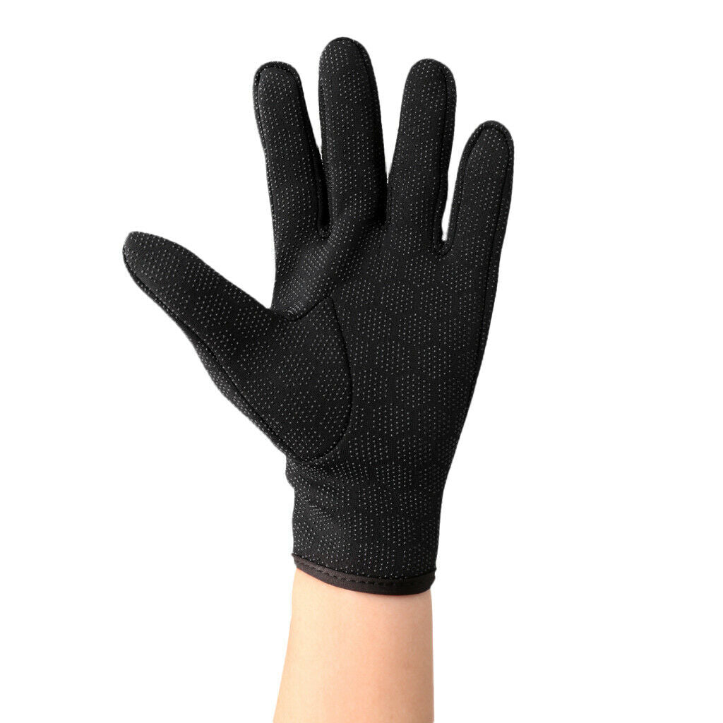 2X 1 Pair 1.5mm Neoprene Wetsuits Gloves Diving Swimming Surfing Canoe M Black