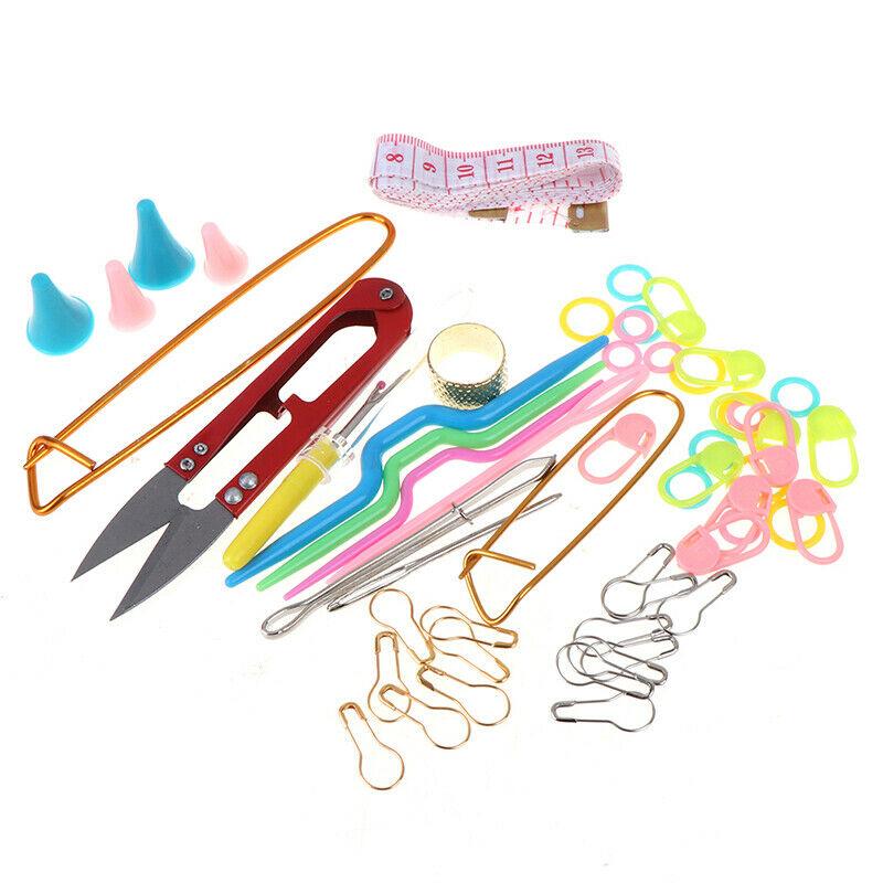 56 pcs Crochet Hook Knit Yarn Weave Knitting Needle Clip Marker Tool setATAU SJ