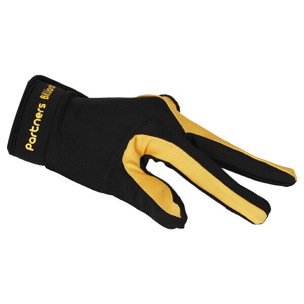 Yellow Black 3 Finger Billiard Glove