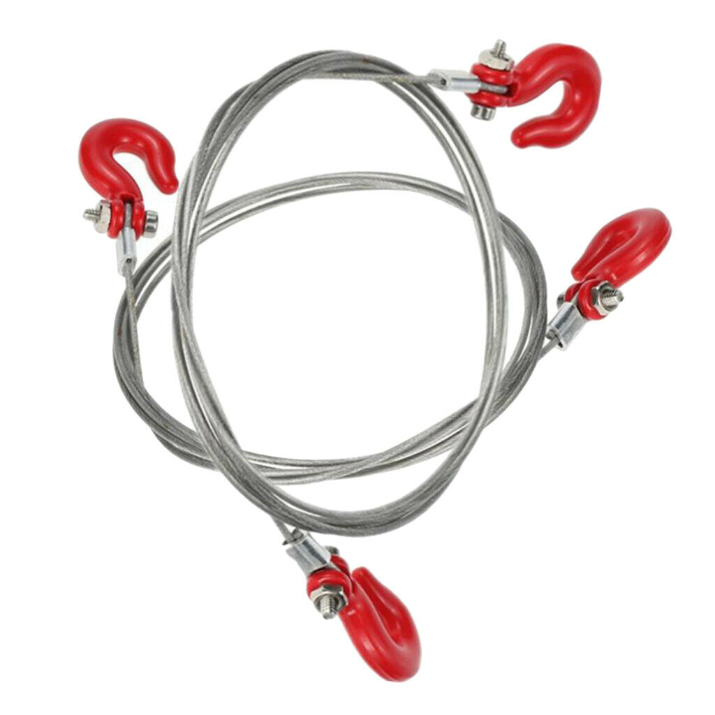 2PCS 1/10 RC Rock Crawler Truck Steel Tow Rope for Axial SCX10 RC4WD D90