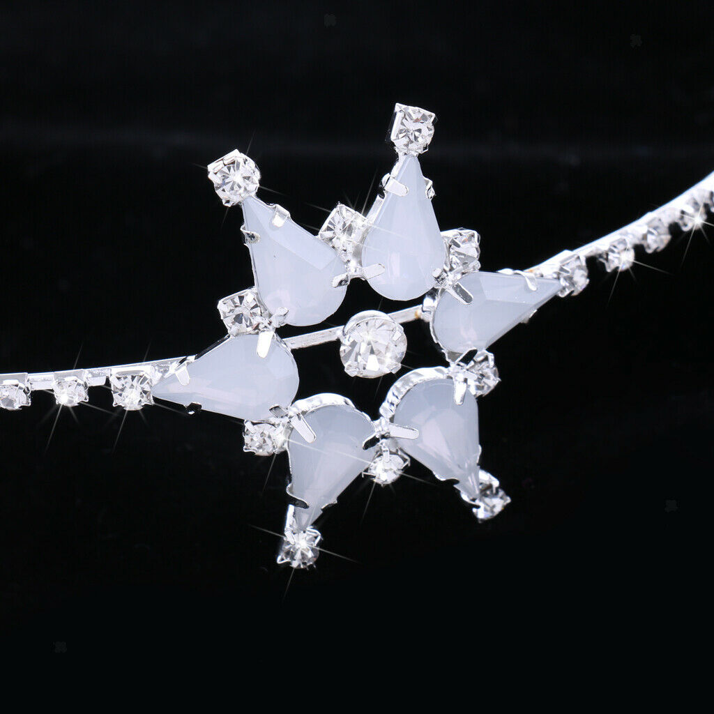Wedding Bridal Girls Crystal Hexagram Flower Headband Hair Accessories
