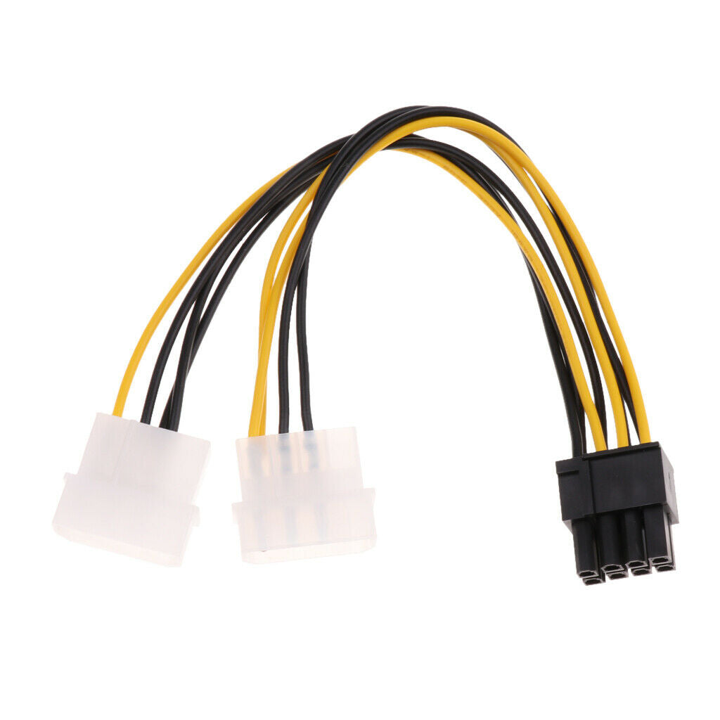 PCI-e Dual 4 Pin to 8 Pin Graphics Extention Adapter Power Cable Connector