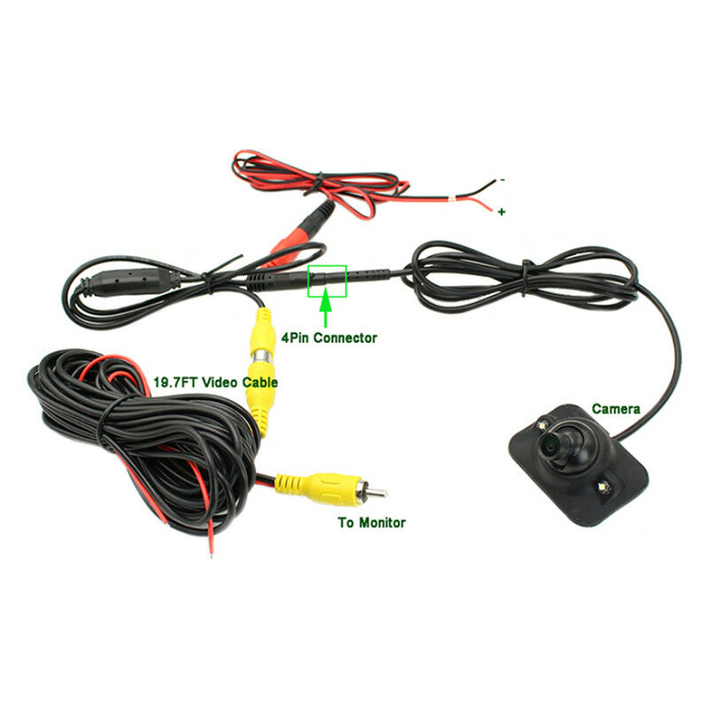 Adjustable Car Front Left Rear View Camera Light Sensitive LED Night Vision