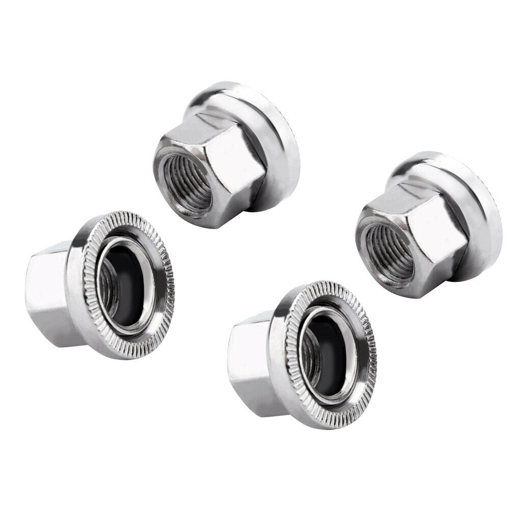 4x Steel M10 Mountain Bike Wheel Skewer Nuts BMX Bicycle Bolts Accessories