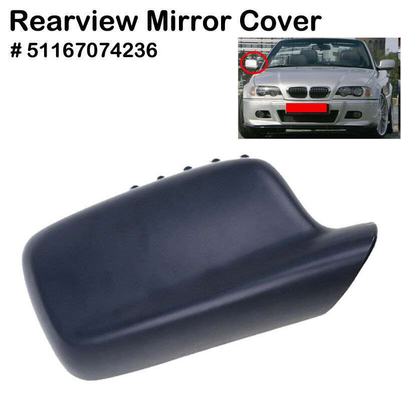 Matte Black Right Side Mirror Cover Cap Fit for BMW E46 E65 E66 51167074236