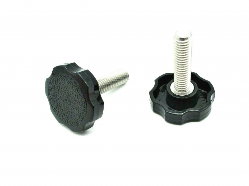 2Pcs M6X8 White Zinc-Plated Handle Rubber Head Hexagonal Torx Handle Screws
