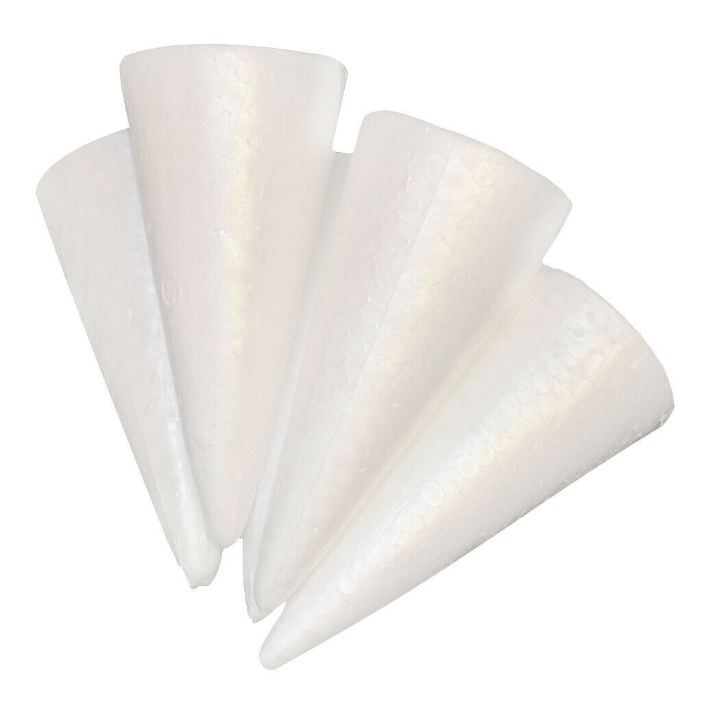 Craft Foam Cone 30 Pack Polystyrene Foam Cone Smooth Craft for Sculpture,
