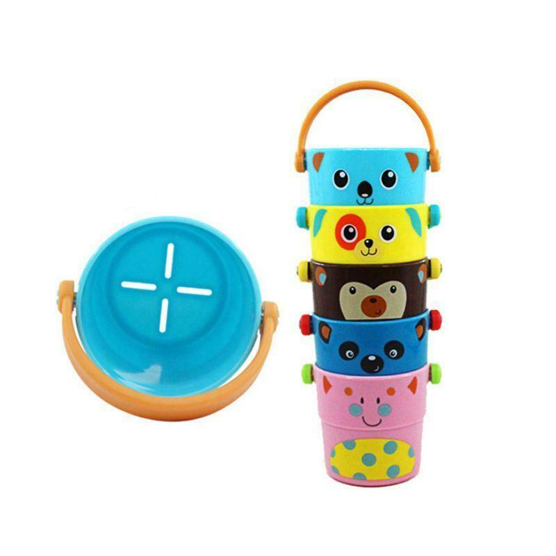 Children Baby Shower Toys Pouring Cup Flow Style Bucket Water Spray Cute Cartoon