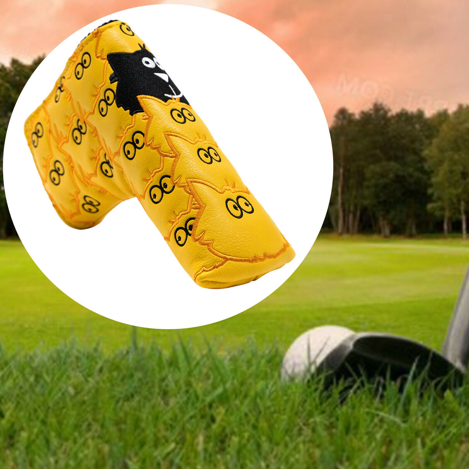 Golf Putter Cover  Headcover Birds Embroidery Headcover Leather Protection