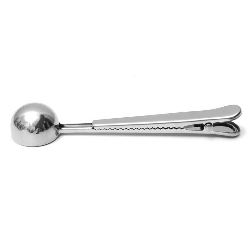 Stainless Steel Multifunctional Spoons Coffee Measuring Scoop With Bag Seal Clip