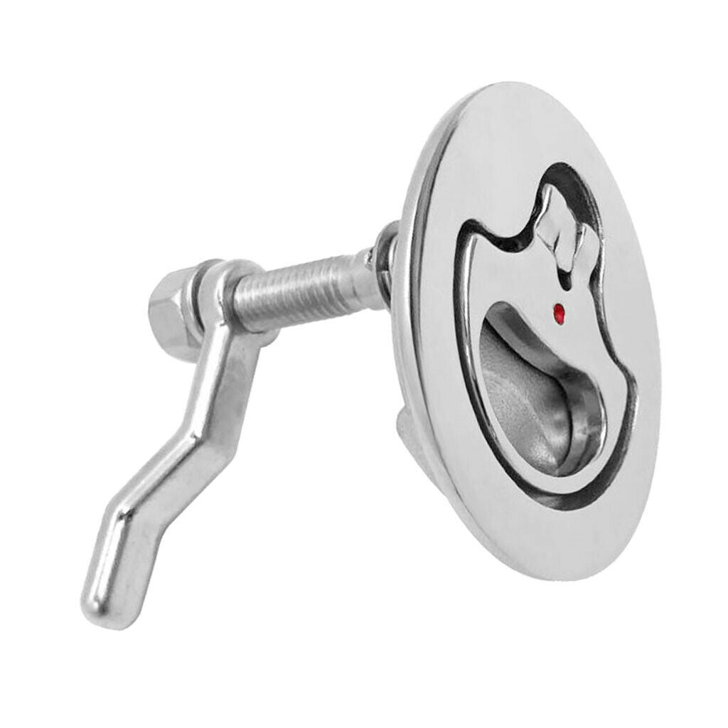 Marine Boat Hatch Handle Lift Flush Cam Latch with Back Plate, 316 Stainless