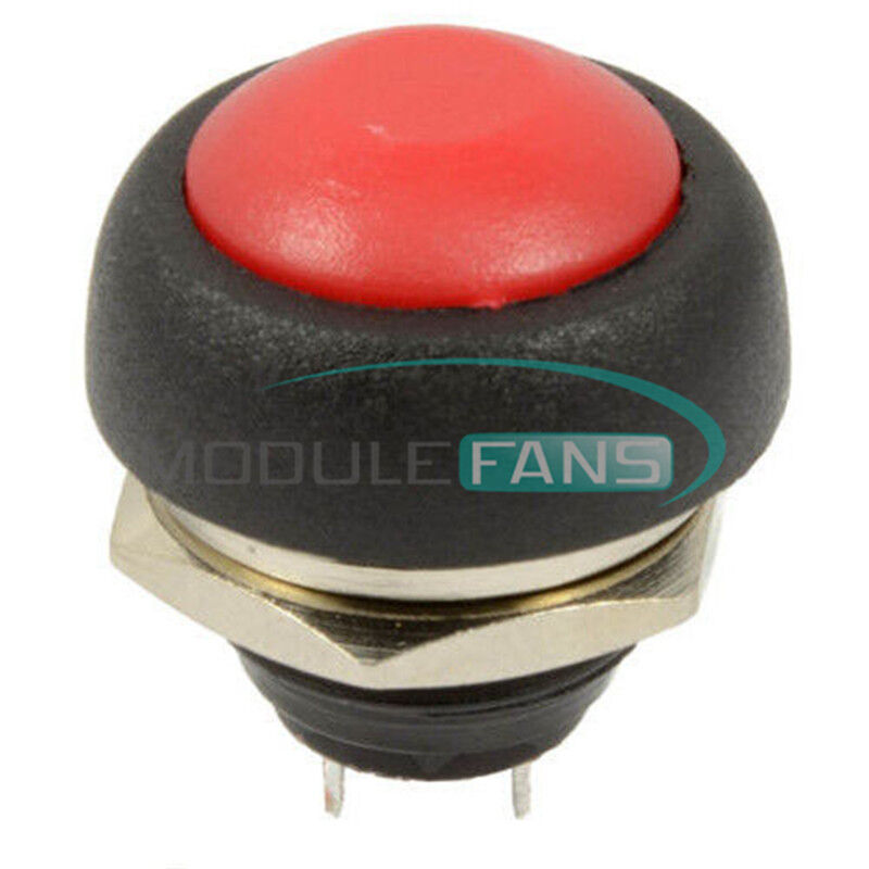 10Pcs Red 12mm Waterproof Momentary ON/OFF Push Button Mini Round Switch