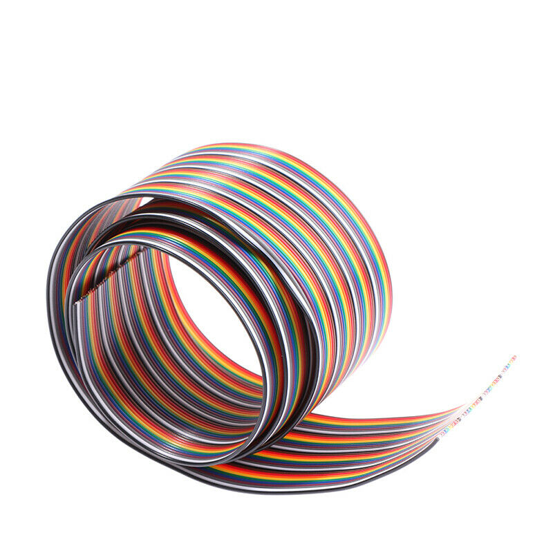 40P 2.54mm PITCH Color Flat Ribbon Cable Rainbow Wire 1M For Connector LineB Tt