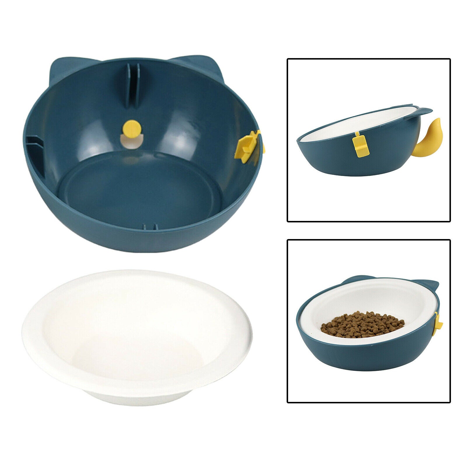 Dog Cat Feeding Raised Bowls Food Water Dish w/ Disposable Bowl Pet Supplies