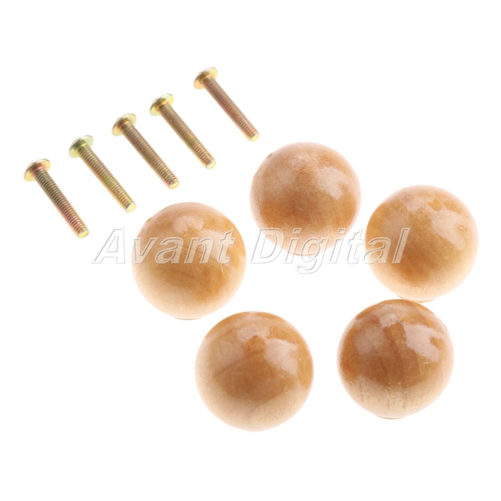 28*29mm Solid Wood Furniture Cabinet Knobs Drawer Door Pulls Closet Handles 5Pcs