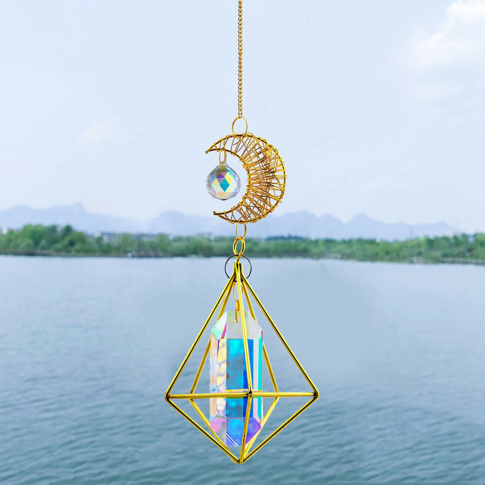 Crystal Suncatcher Prism Ball Garden Window Hanging Decor Rainbow Maker