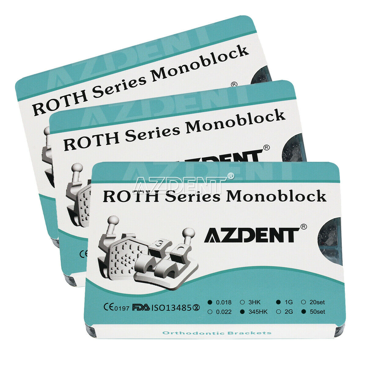 3 Boxes Orthodontic Dental Bracket Braces Monoblock Mini Roth 0.018 Hooks 3 4 5