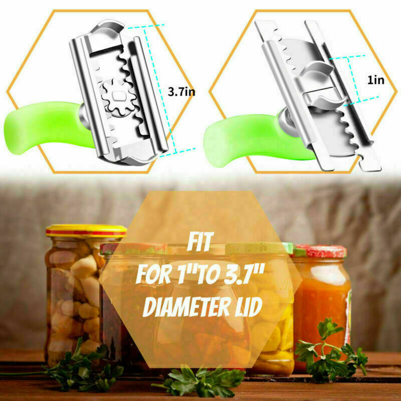 Adjustable Can Opener Stainless Steel Easy Twist Off Jar Bottle Lid Remover