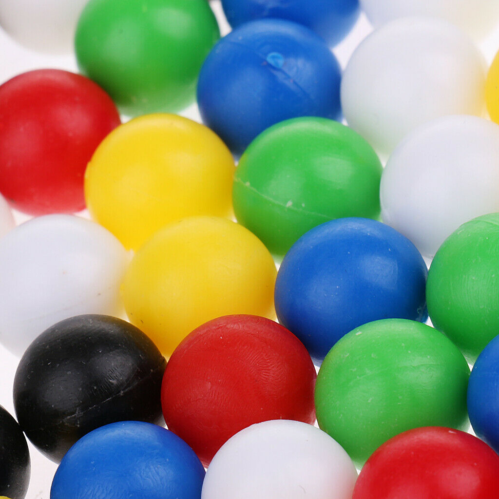 60x Colored Small Plastic Balls Beads Building Blocks Bulk for Desktop Shooting