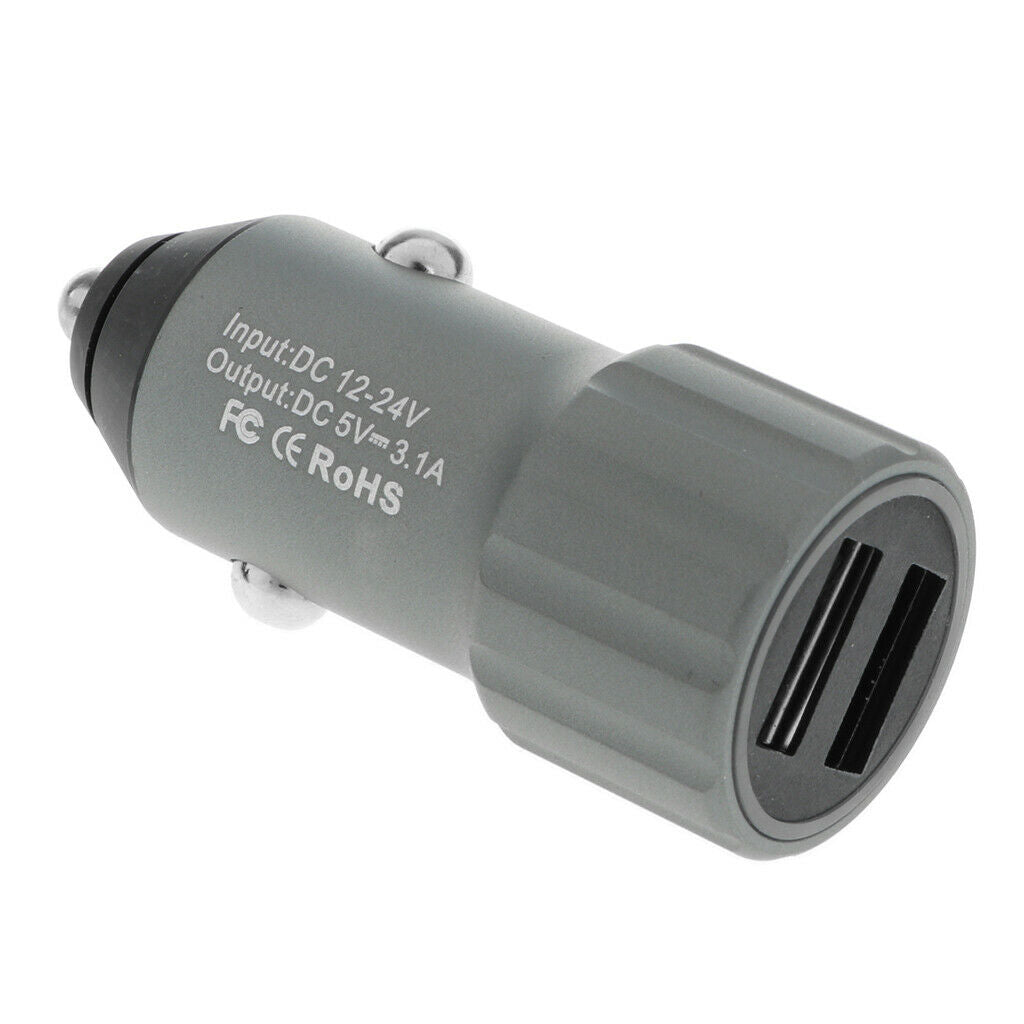 Universal Dual USB Car Charger 2 Port Adapter for Smart Phone  Ink Cyan