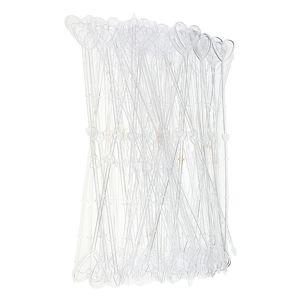 80pcs 13" Plastic Heart Head Floral Picks Card Holder for Flower Arrangement