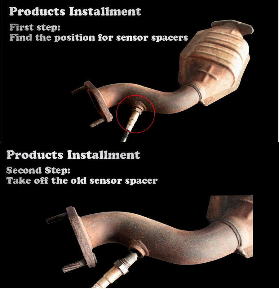 1x Stainless Steel M18*1.5 O2 Oxygen Sensor Extension Spacer Extender Adapter
