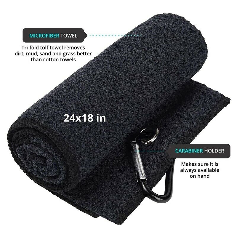 Golf Gear Cleaning Kit Microfiber Towelwith Carabiner Club Brush Club GrooveD3H4