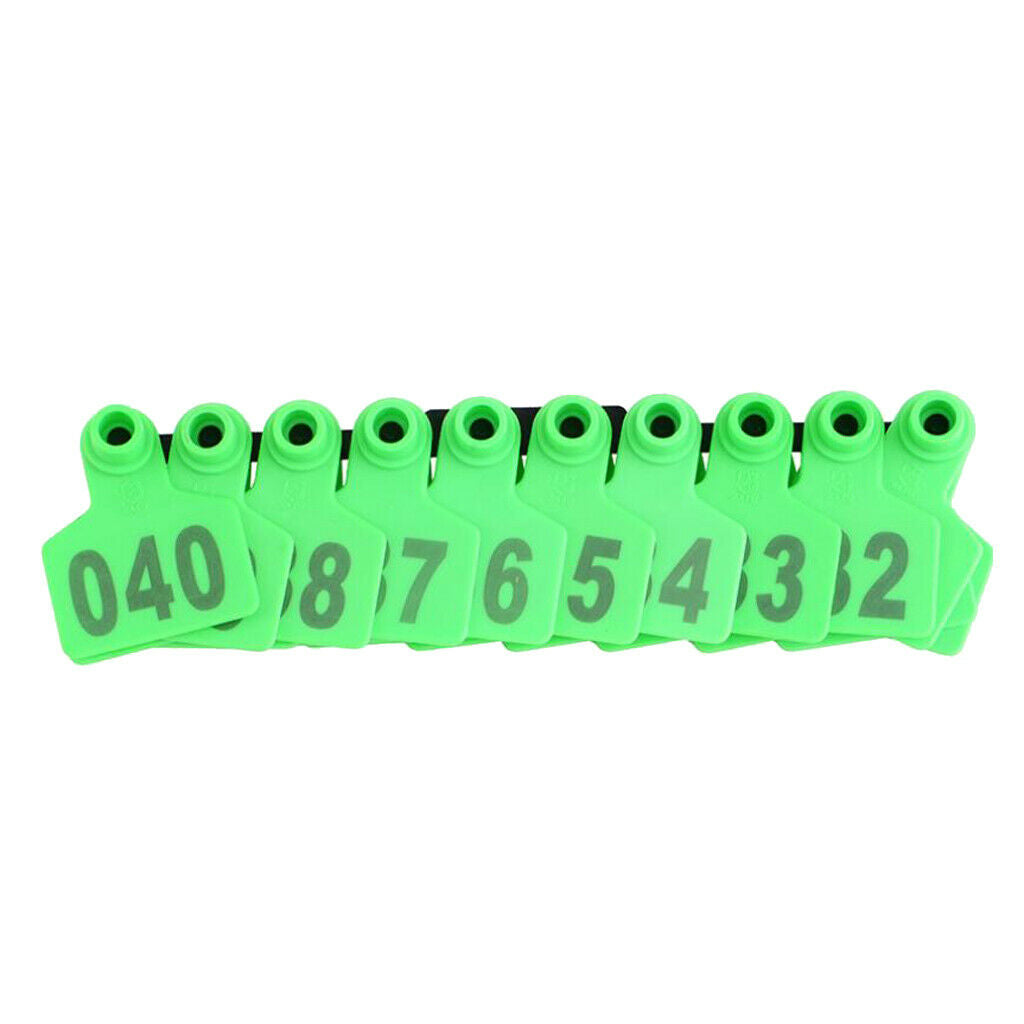 100 Pieces Pig Cow Cattles Livestock Ear Tags with Number 001-100