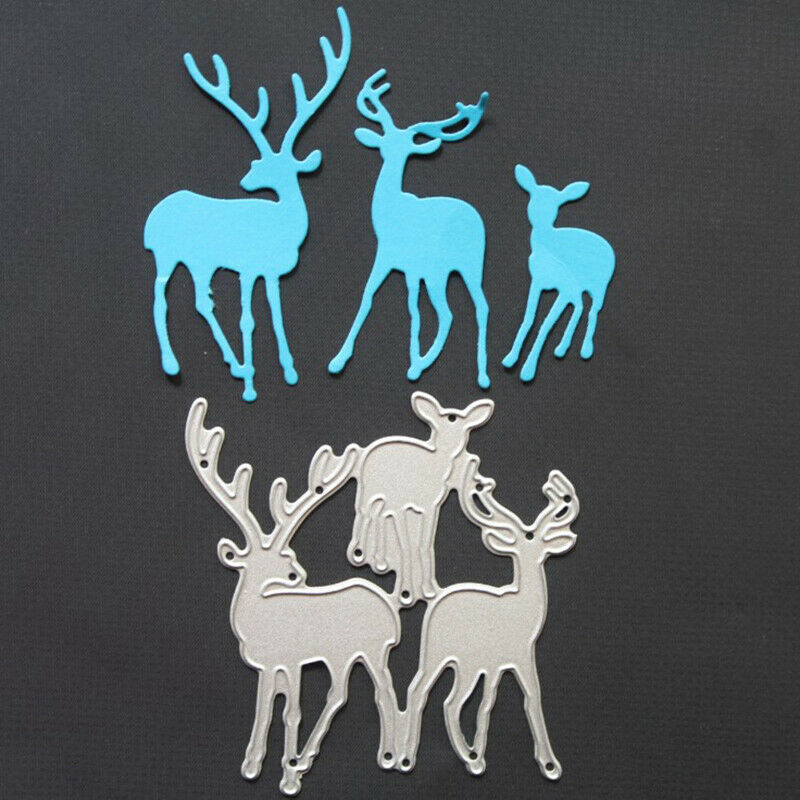 Craft Metal Cutting Dies 3pcs deer decoration scrapbook die cut Album Pap.l8