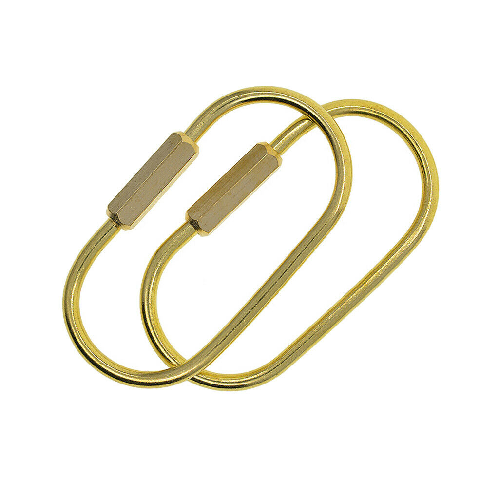 2Pc Screw Lock Clip Brass Key Chain Key Ring Home Car Key Holder Accessories