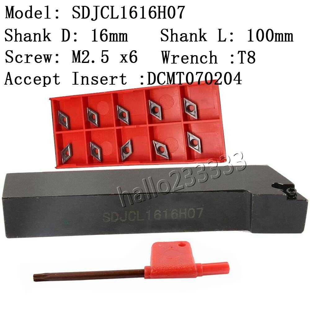SDJCL1616H07 CNC lathe External Turning Tool Holder + DCMT070204 BP1125 insert
