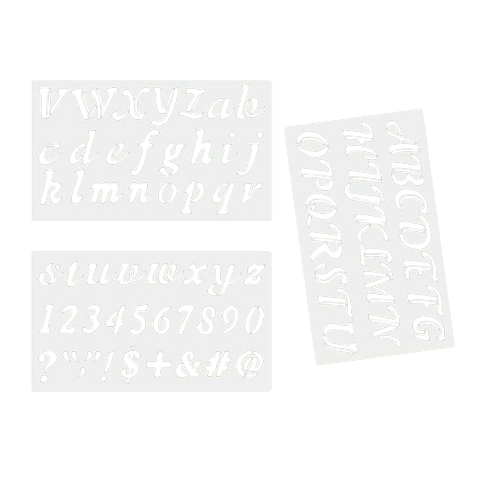 3Pcs Alphabet Letter Numbers Signs Stencils Template Scrapbook DIY Painting