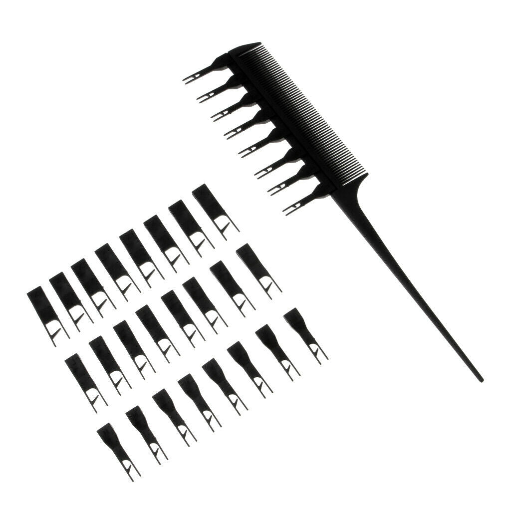 2x Pro Weaver Highlights Foiling Hair Comb Rat Tail Sectioning Dye Brush