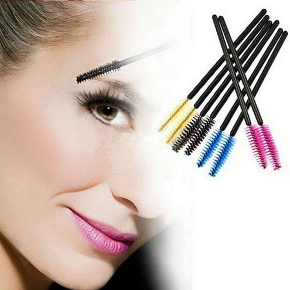 Approx.50Pcs Disposable Eyelash Brush Mascara Wands Applicator Black and Rose