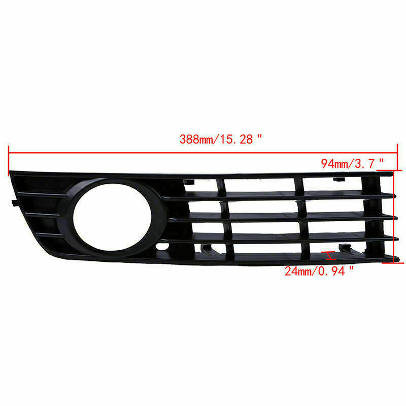 For Audi A4 1.8LSedan 2002-2004 Bumper Fog Light Grille Cover Passenger Side