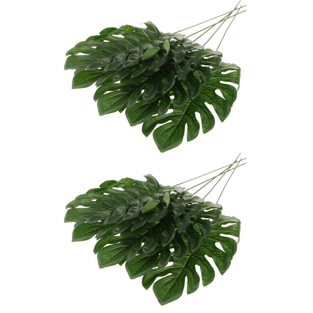 10-Pieces Large Artificial Leaf Faux Foliage Leaves DIY Decor Monstera Leaf